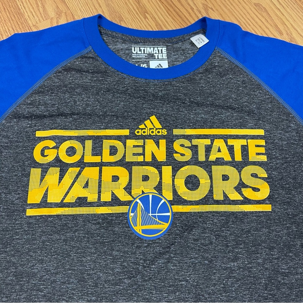 Adidas Golden State Warriors Blue and Gray Tee